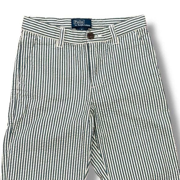 Polo Ralph Lauren Boys Size 7 Green Striped Cotton Seersucker Pants Preppy - Picture 3 of 6